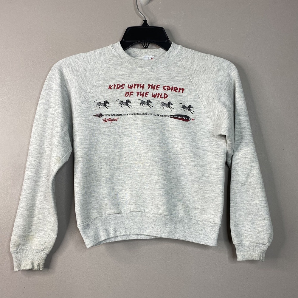 Vintage JERZEES  Sweatshirt Youth SZ L‎ (14-16) Kids With The Spirit Of The Wild